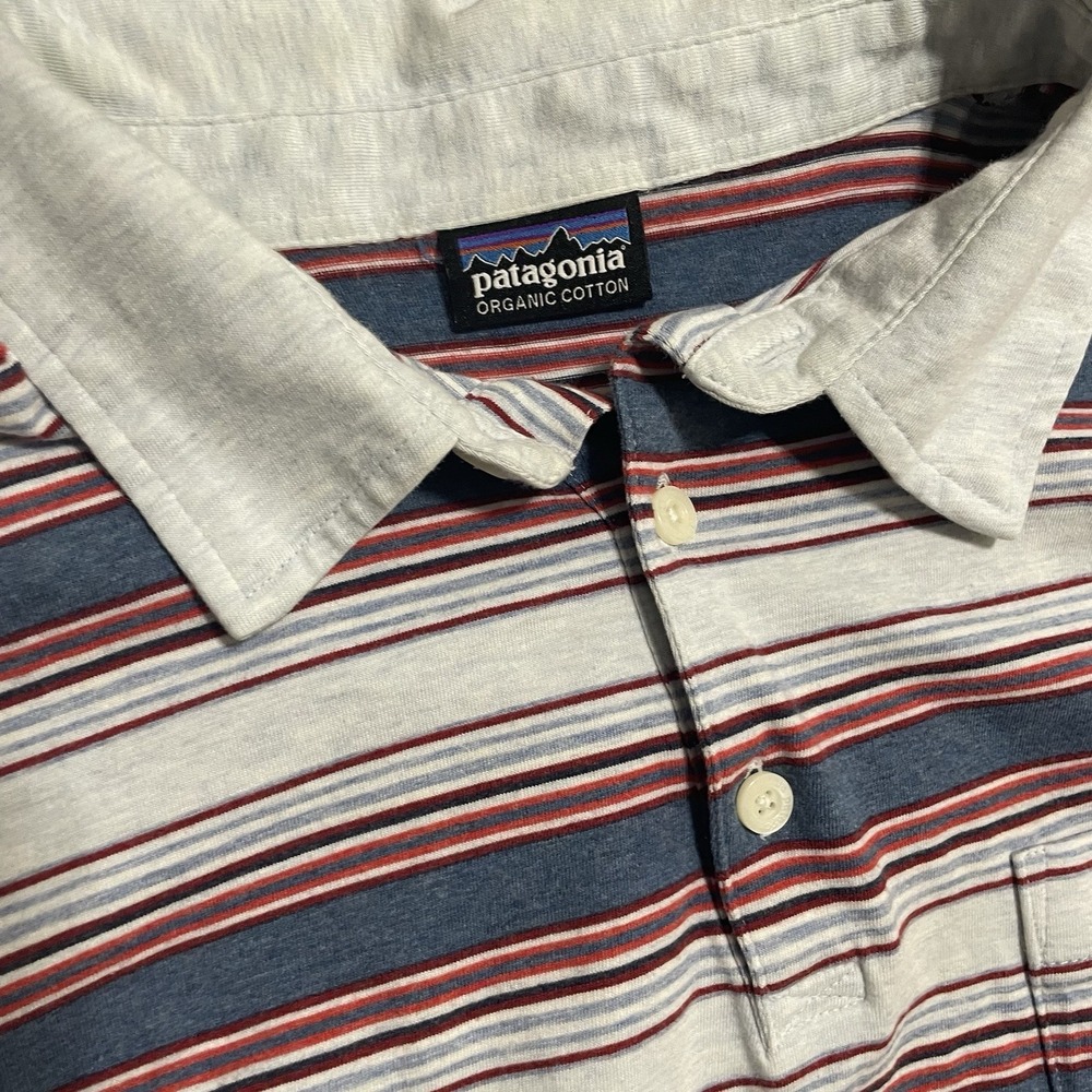 Patagonia Men's Polo Duo - Navy Blue & White with Multi Stripes - Picture 4 of 9